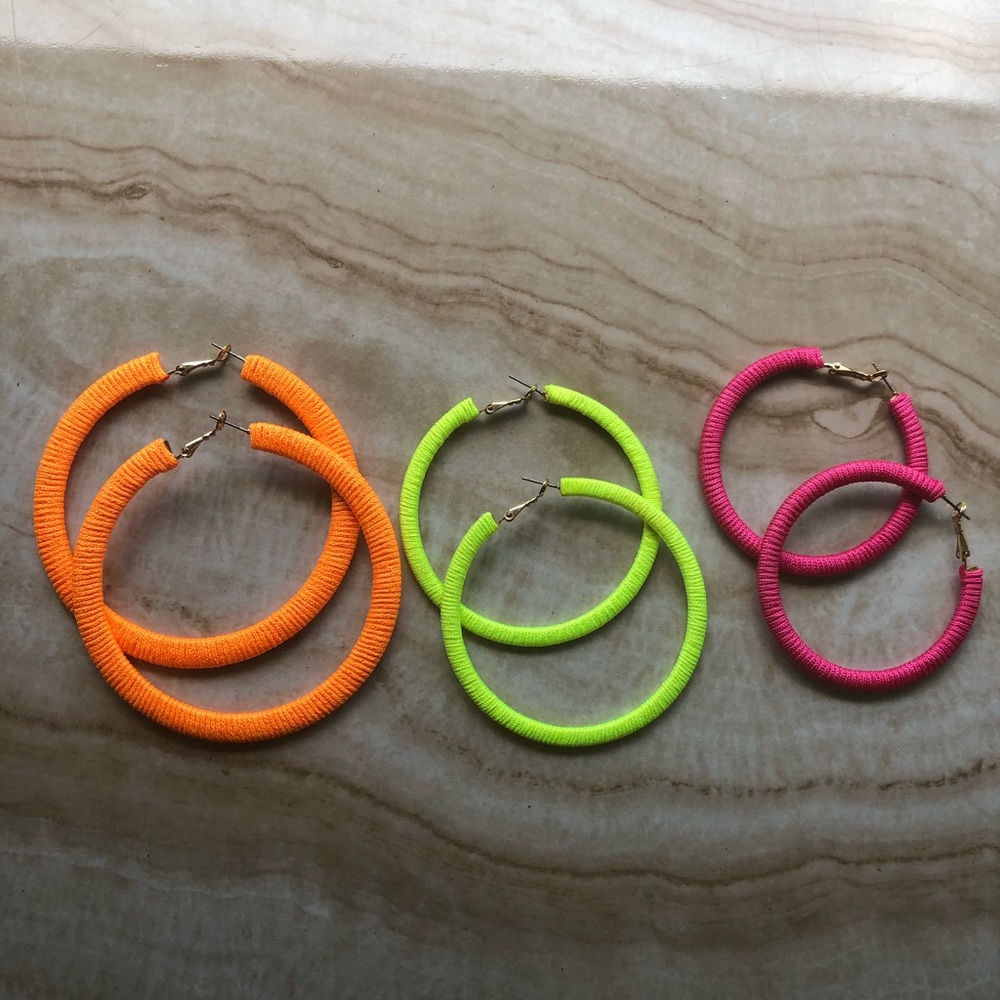 Zara Neon Hoop Earrings (3 pack)